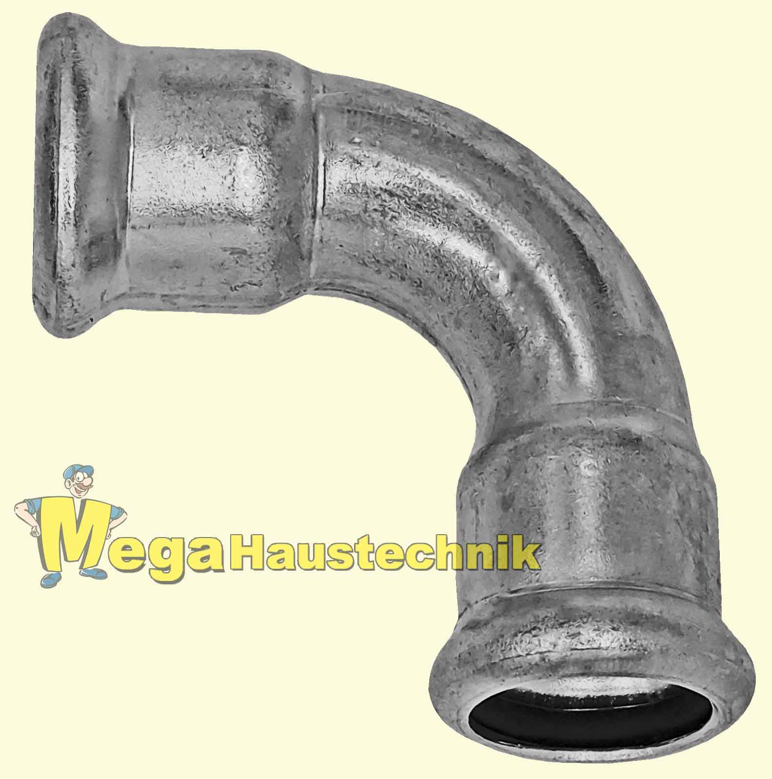 RIEGLER 90° Winkel 3/4 IG - Temperguss Feuerverzinkt Für Rohrleitungen